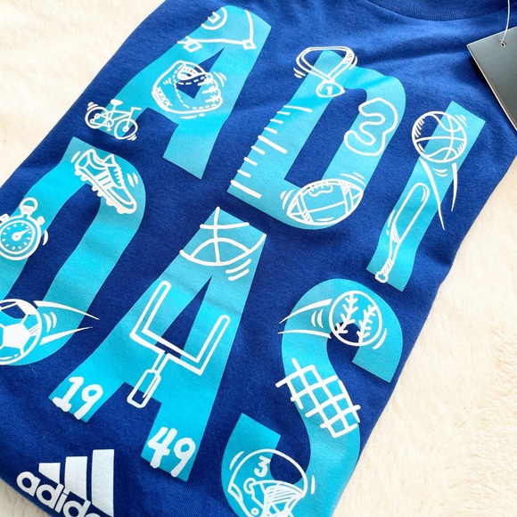 🆕Boys ADIDAS Blue Crew Neck Short Sleeve Graphic T-Shirt Size 7 - Picture 8 of 9